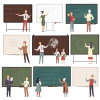 People in different situations. Characters in studying illustration vector