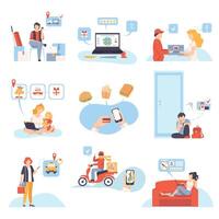 Characters in different situations illustration on White Background. vector