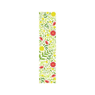 Capital Letter I, Green Floral Alphabet Element, Font Uppercase Letter Made of Leaves and Flowers Pattern Illustration