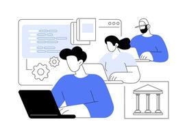 Computer science isolated cartoon illustrations. vector