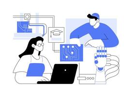 Robotics isolated cartoon illustrations. vector