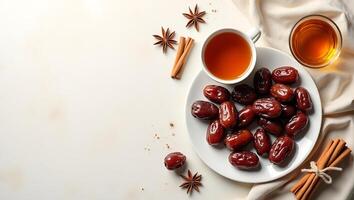 Glistening Dates with Tea and Spice Accents - Generated using AI photo