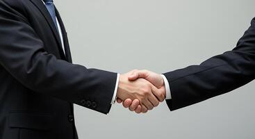 Business handshake in crisp suits symbolizing agreement - Generated using AI photo