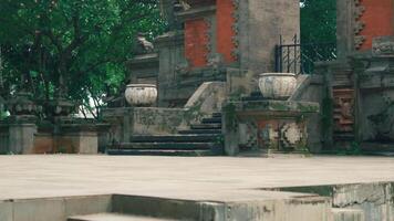 Ancient Temple Courtyard with Lush Greenery video