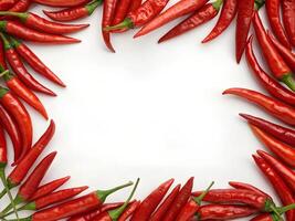 A frame background formed from red hot chili peppers photo