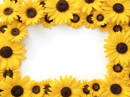 A frame formed from a bunch of sunflower photo