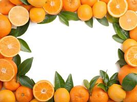 frame made of fresh oranges photo