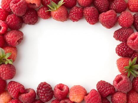 un marco antecedentes formado desde colección de frambuesa foto