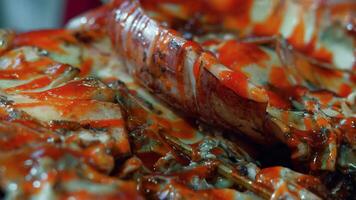 Spicy Shrimp in Red Sauce Close-Up video