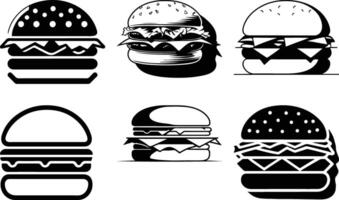 Dynamic Burger Cupcake Silhouette Designs vector
