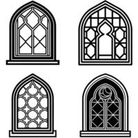 Geometric Islamic Window Patterns vector