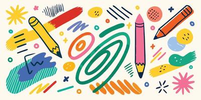 Dynamic Freehand Crayon Strokes vector