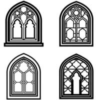 Islamic Window Structure Concepts vector