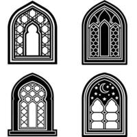 Decorative Islamic Window Patterns vector