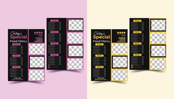 Dubble Sided Restaurant Food Menu Design Template With A4 Paper Size vector