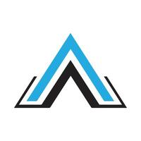 A logo with a blue and black triangle vector