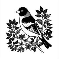 A drawing of a bird with a black vector