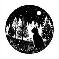 Outline Cat Silhouette vector