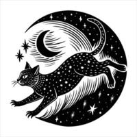 Cat Leaping Through vector