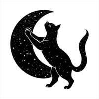 Stretching Cat Silhouette vector