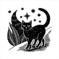 Cat With Glowing Eyes vector