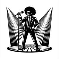 Man Microphone Silhouette vector