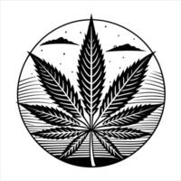 Single Cannabis Leaf vector