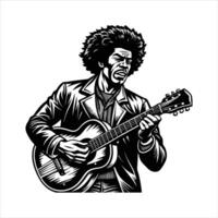 Black Man Playing vector