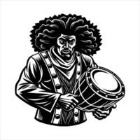 Man Playing Drum vector