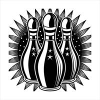 bowling pin setup vector