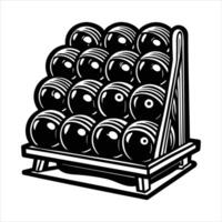 bowling ball rack vector