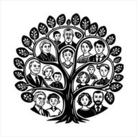 generational family tree vector