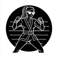 girl practicing karate vector