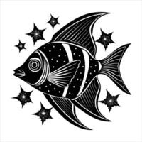 A fish with stripes on its head vector