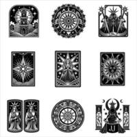 A set of cards with the moon vector