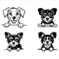 Peeking Hamilton Hound Dog Face vector