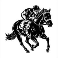 dynamic action shot of a jockey leaning forward vector