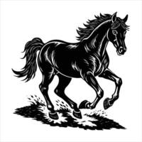 Running Horse Silhouette vector