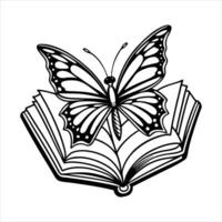 Book With Emerging Butterflie vector