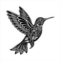 Boho picaflor colibri illustration vector