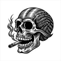 Skull With Cigarette vector