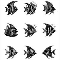 Fish icon mackerel shape graffiti vector