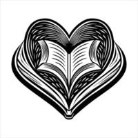 Open Book Heart vector