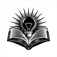 Glowing Light Bulb On Open Book vector