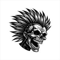 Skull With Mohawk vector
