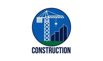 Tower Crane With Buildings In Background vector