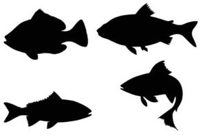 Black fish template vector