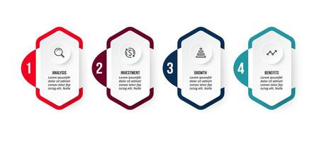 4 steps hexagon infographic. vector