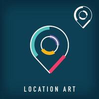 Modern colorful and linear location logo design. vector