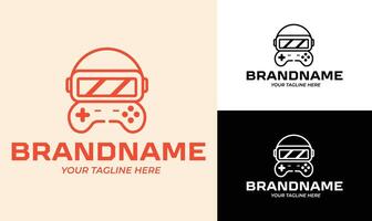 Futuristic VR Gaming Logo Design Template for Esports, Game Developers, and Streaming Platforms vector